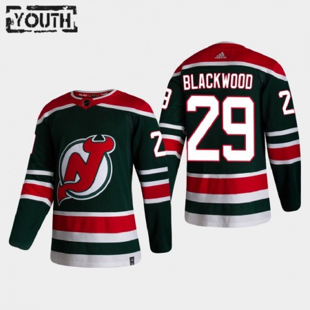 Kinder Eishockey New Jersey Devils Trikot Mackenzie Blackwood 29 2020-21 Reverse Retro Authentic